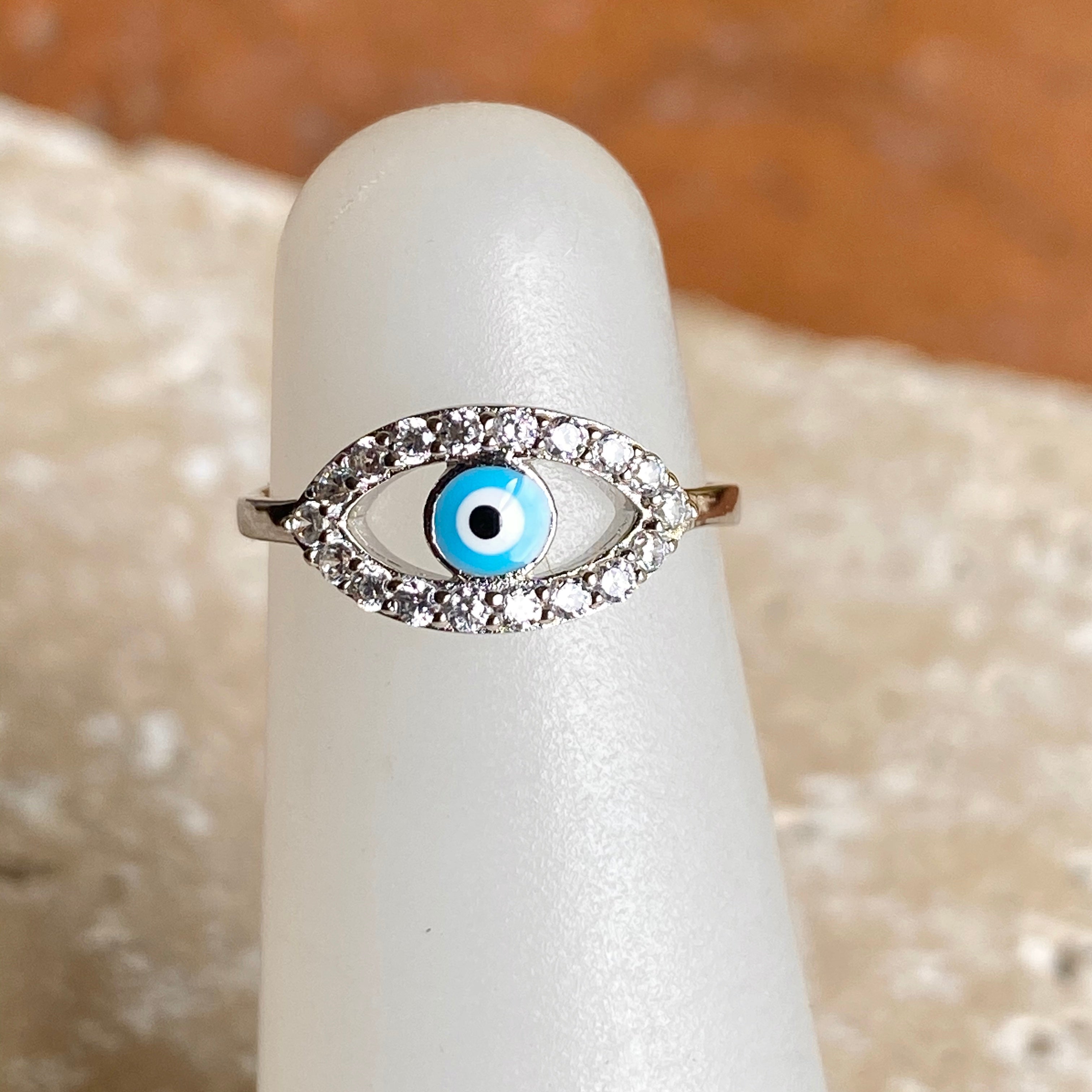 Sterling Silver Evil Eye Ring, 3.50 Gram, According To Size at Rs 850/piece  in Jaipur